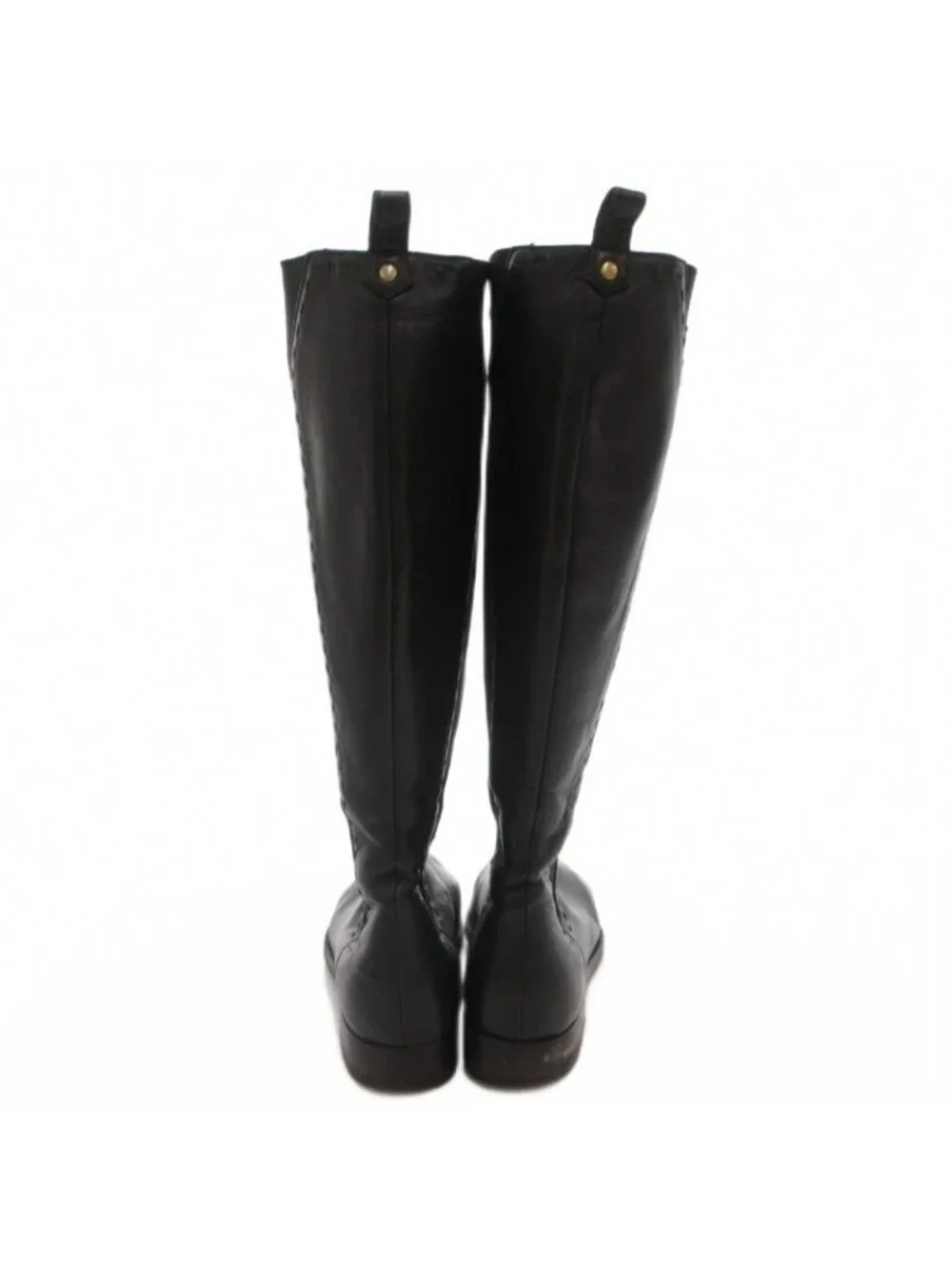 Saint Laurent Yves Side Gore Boots Long Leather 36 Black Heel - Picture 5 of 9